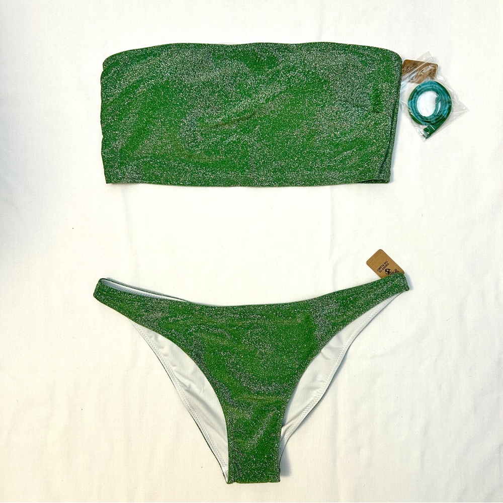 NWT: Tube Top and Bikini Bottom Set by Victorias Secret PINK | XL Green